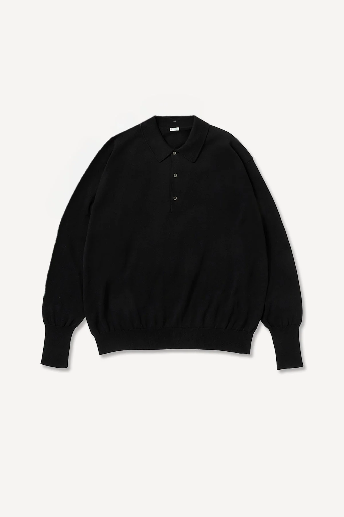 A.PRESSE | COTTON KNIT LONG SLEEVE POLO SHIRT