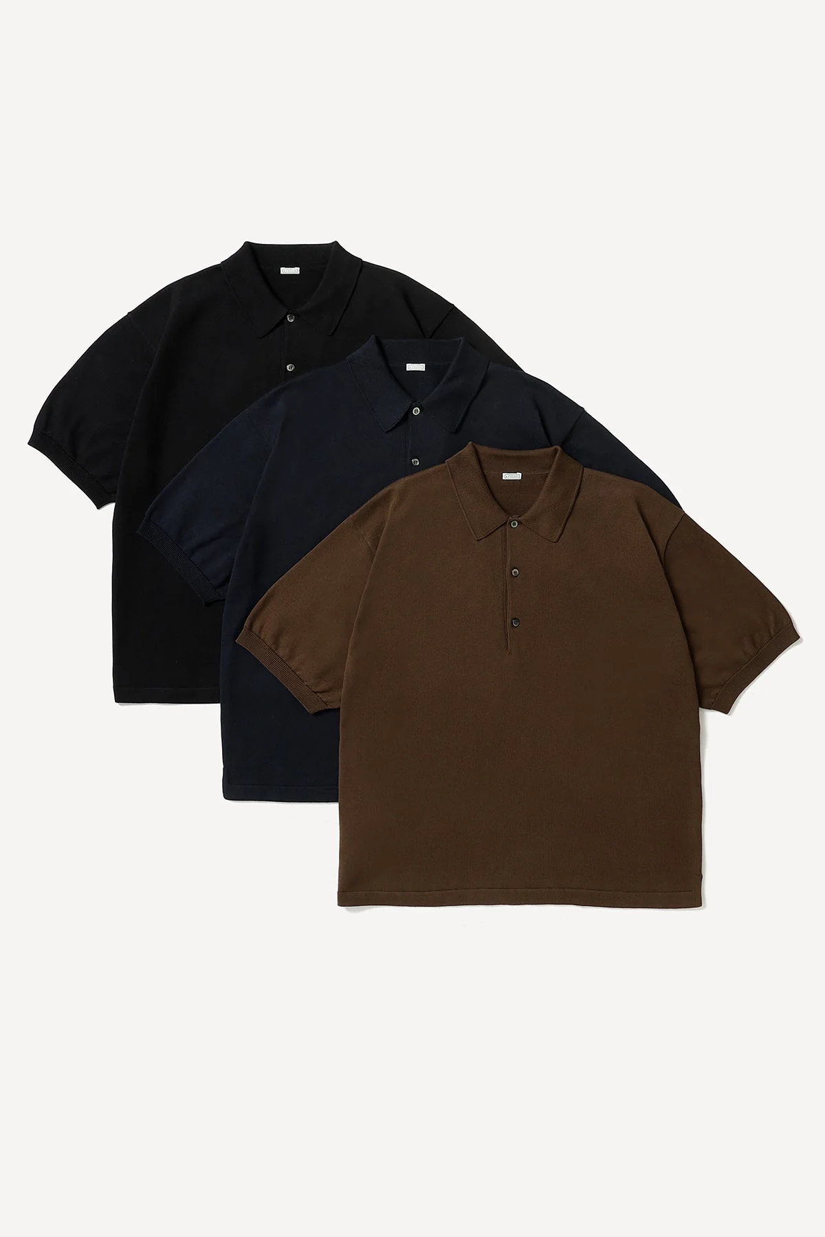 A.PRESSE | COTTON KNIT SHORT SLEEVE POLO SHIRT - Image 3