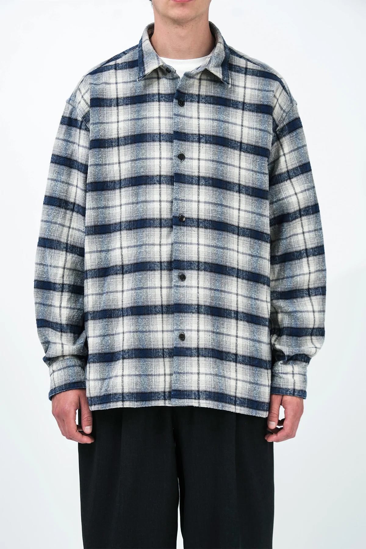 A.PRESSE | VINTAGE COTTON SILK NEP TWILL CHECK SHIRT - Image 2
