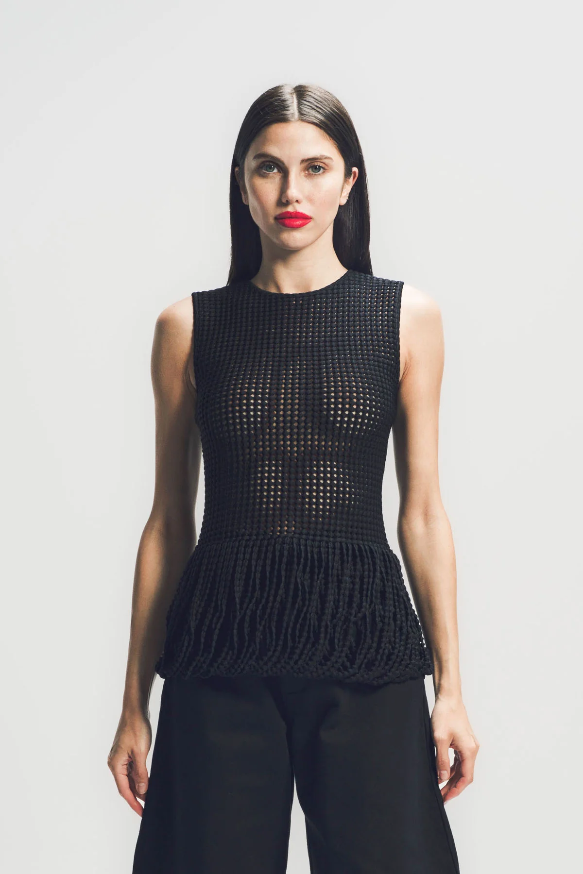 ALAÏA | BEAD KNIT PEPLUM TANK TOP - Image 2