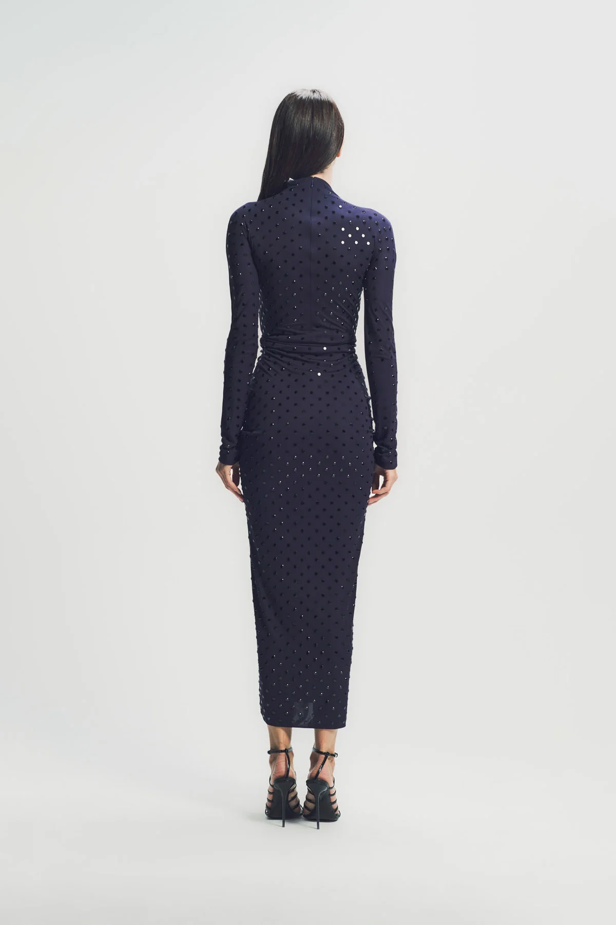ALAÏA | DRAPED FLUID STRASS JERSEY DRESS - Image 5