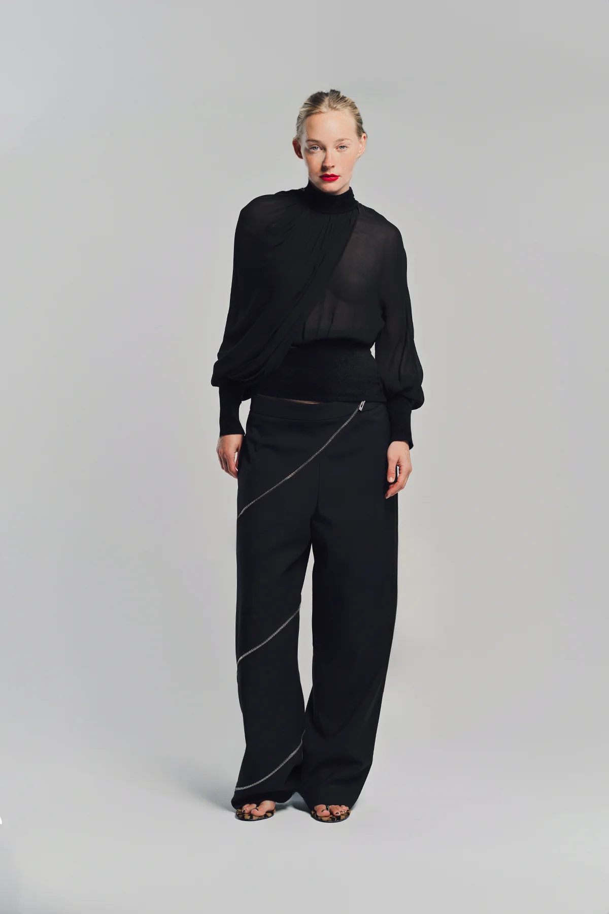 ALAÏA | DRAPED GEORGETTE BLOUSE