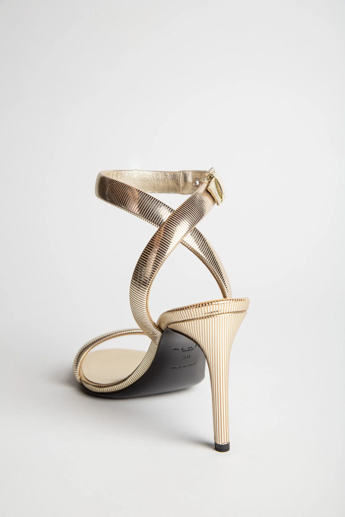 ALAÏA | GOLD LEATHER SANDALS - Image 4