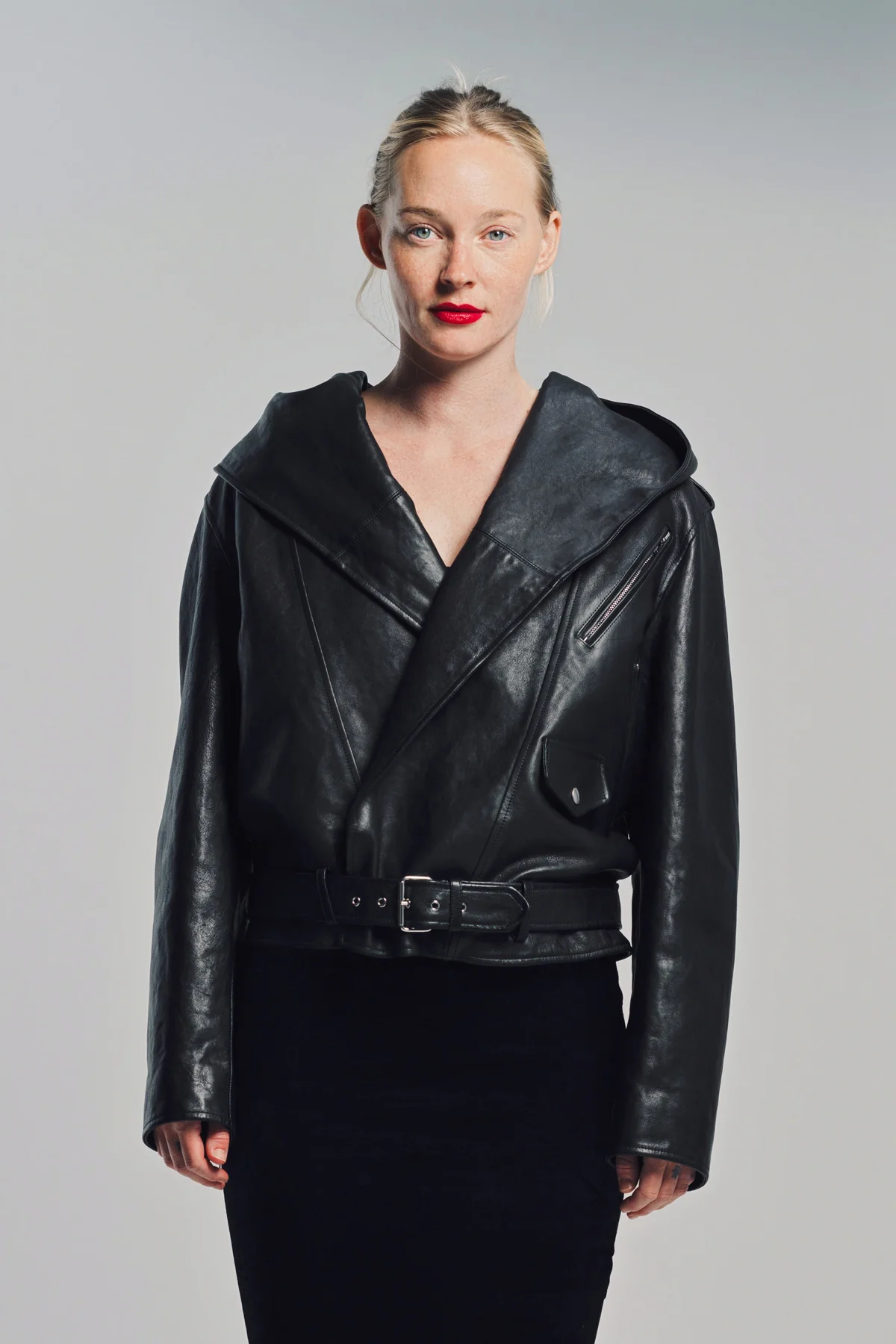 ALAÏA | LEATHER HOODED BIKER JACKET - Image 2