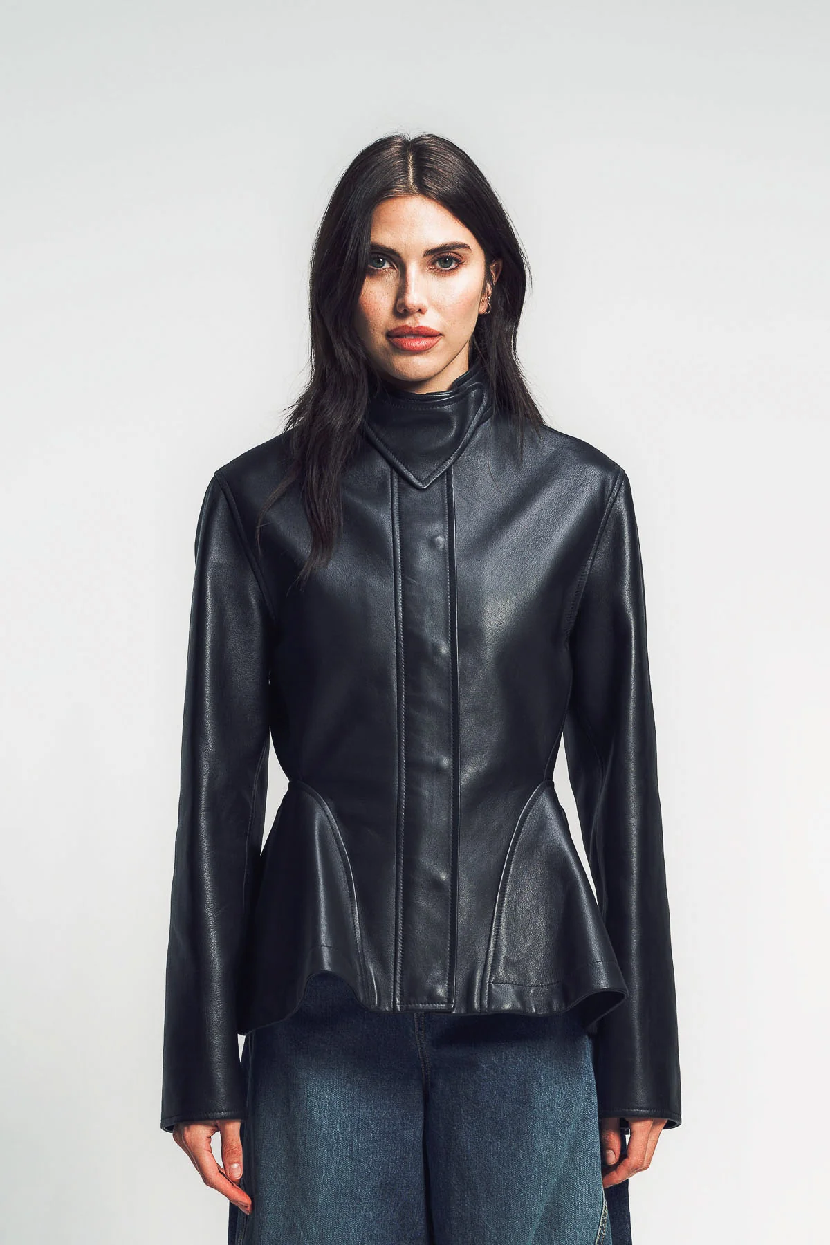 ALAÏA | PEPLUM LEATHER JACKET - Image 2