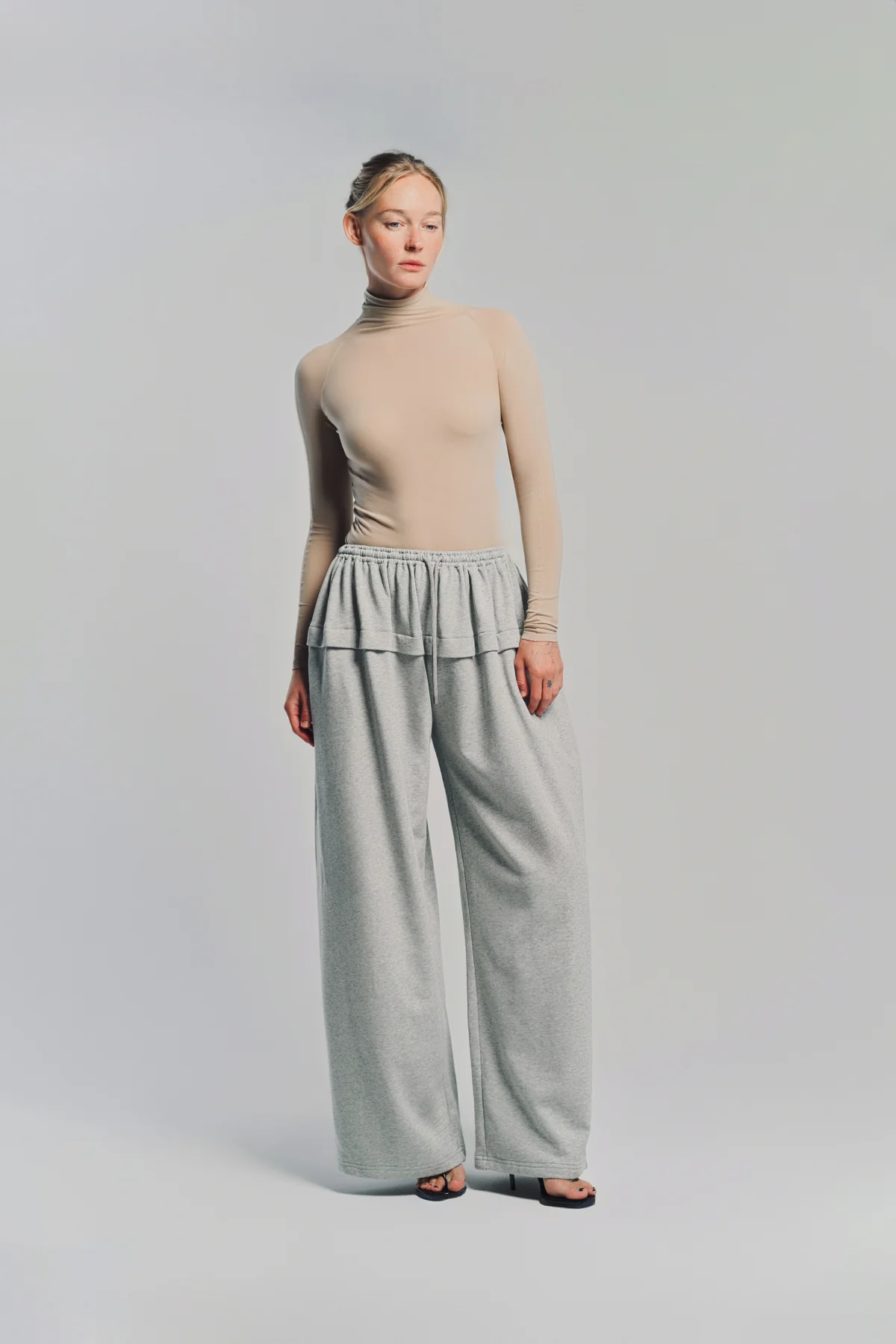 ALAÏA | PEPLUM PANT IN COTTON JERSEY