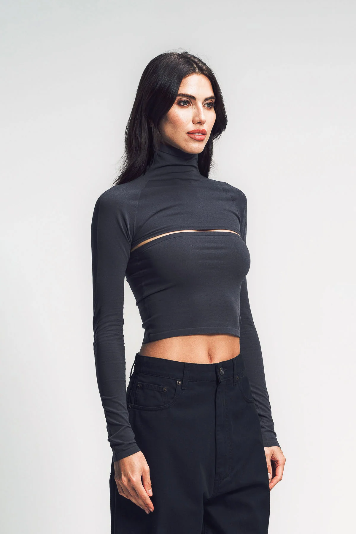 ALAÏA | SECOND-SKIN KNIT CUT-OUT LONG SLEEVE TOP - Image 3