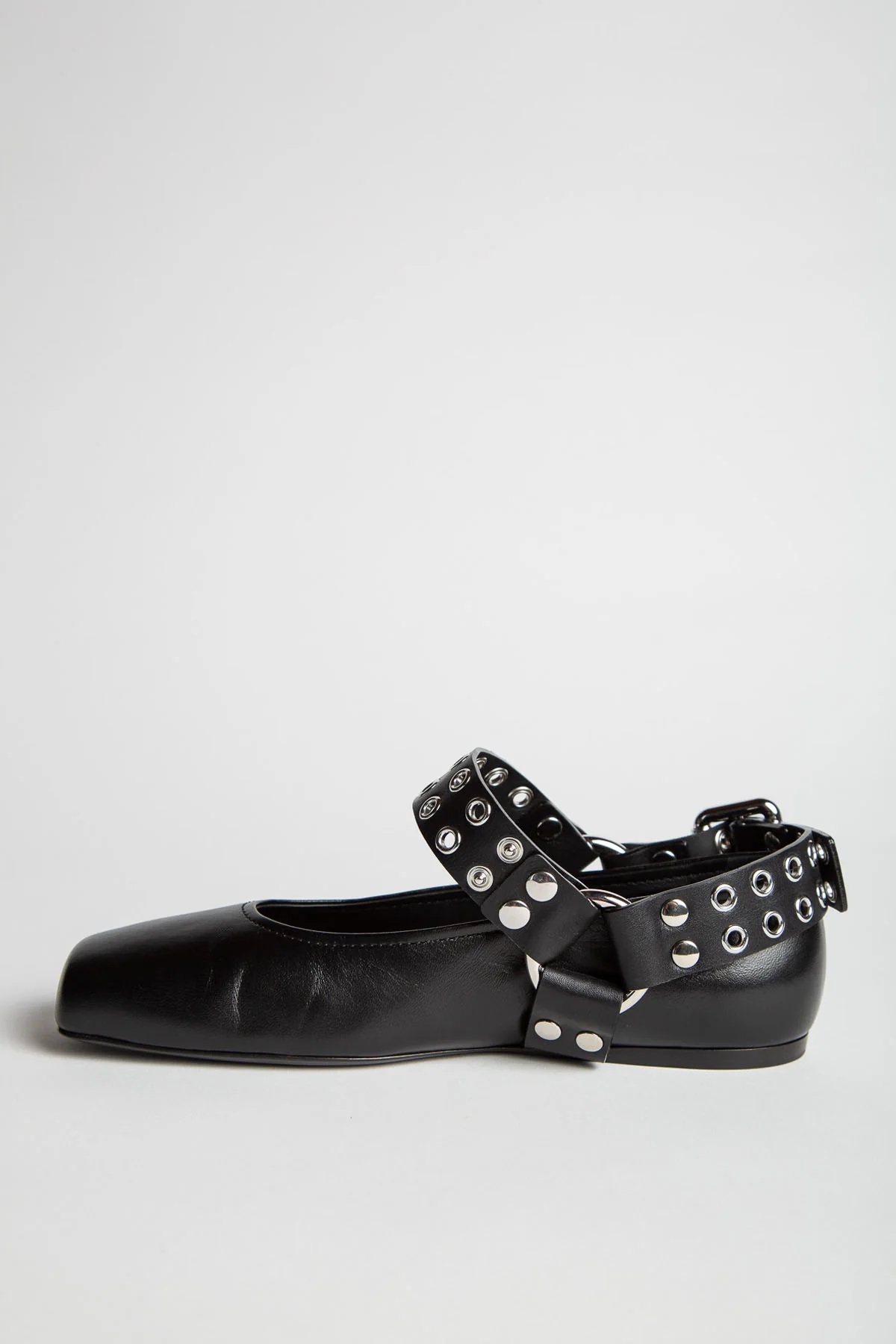 ALAÏA | SQUARE BIKER BALLET FLATS - Image 2