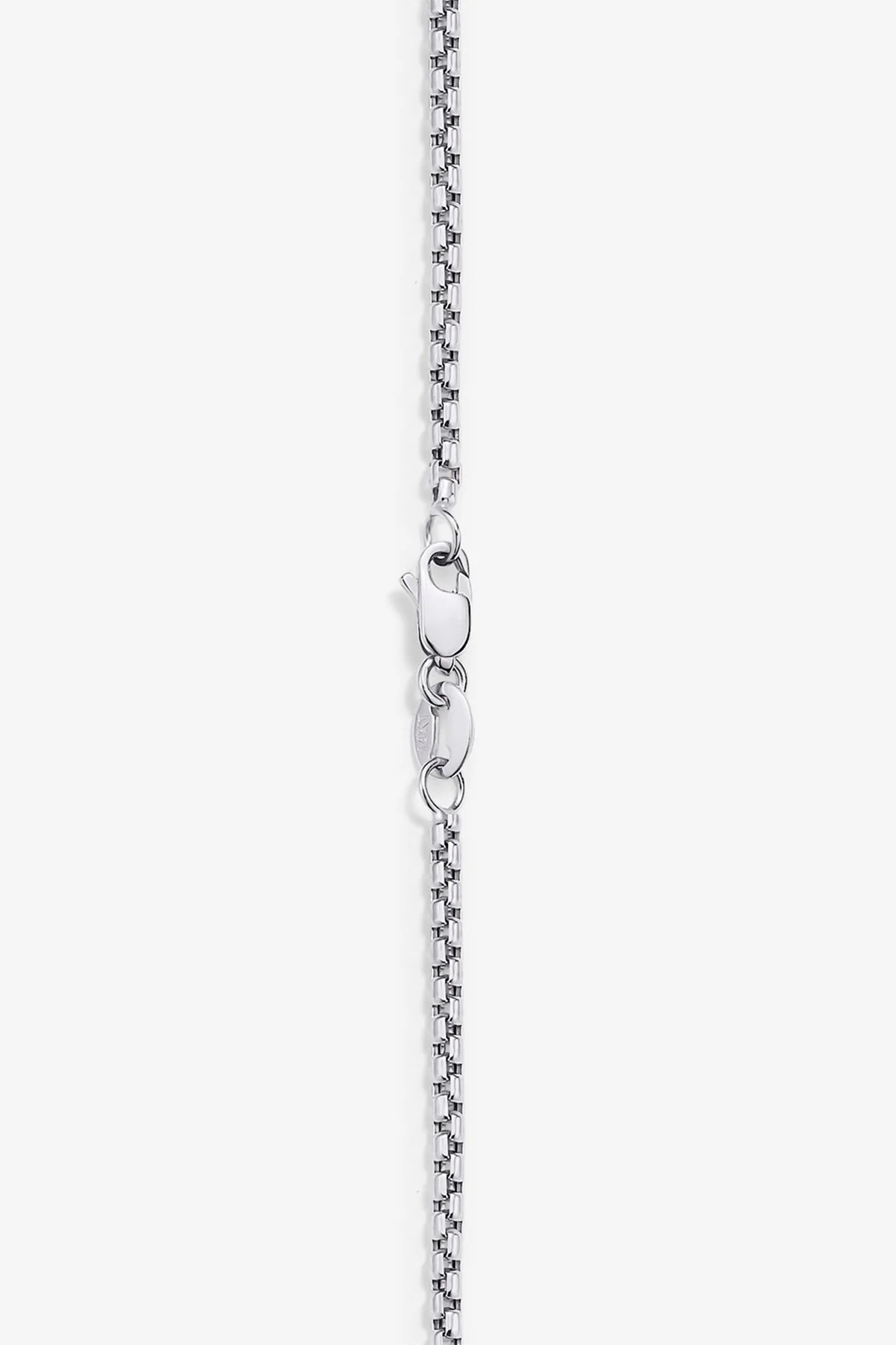 ALEX MOSS | WHITE GOLD ROUND BOX NECKLACE 22" - Image 2