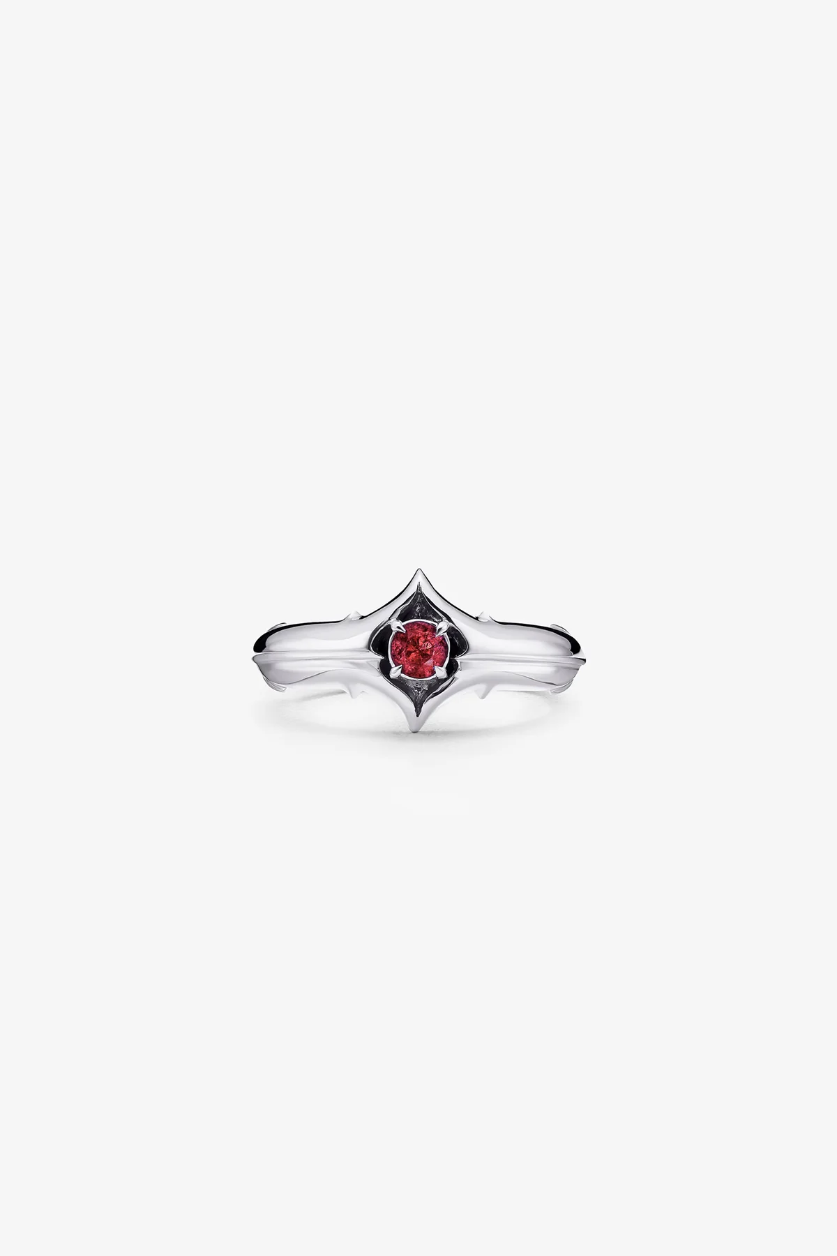 ALEX MOSS | WHITE GOLD SABER RUBY RING - Image 2