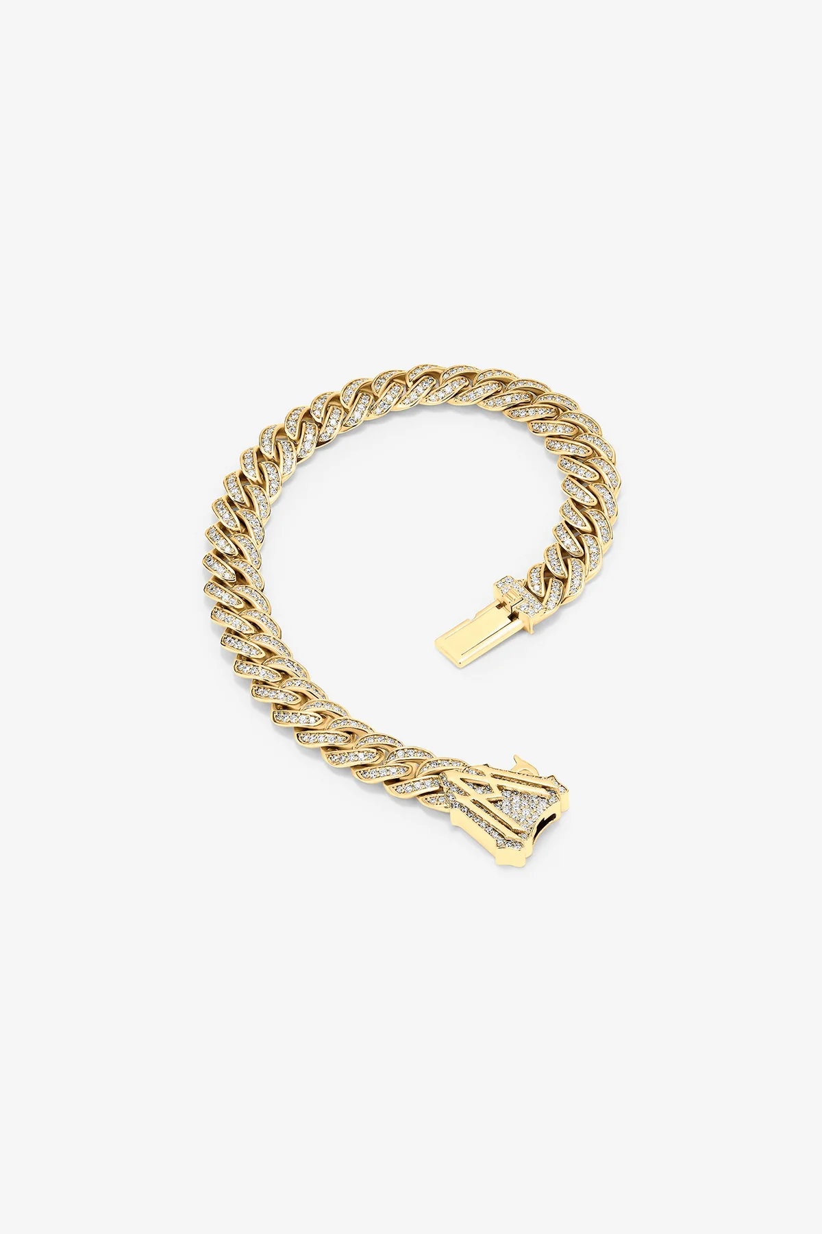 ALEX MOSS | YELLOW GOLD CUBAN MINI BRACELET 7.5" - Image 2