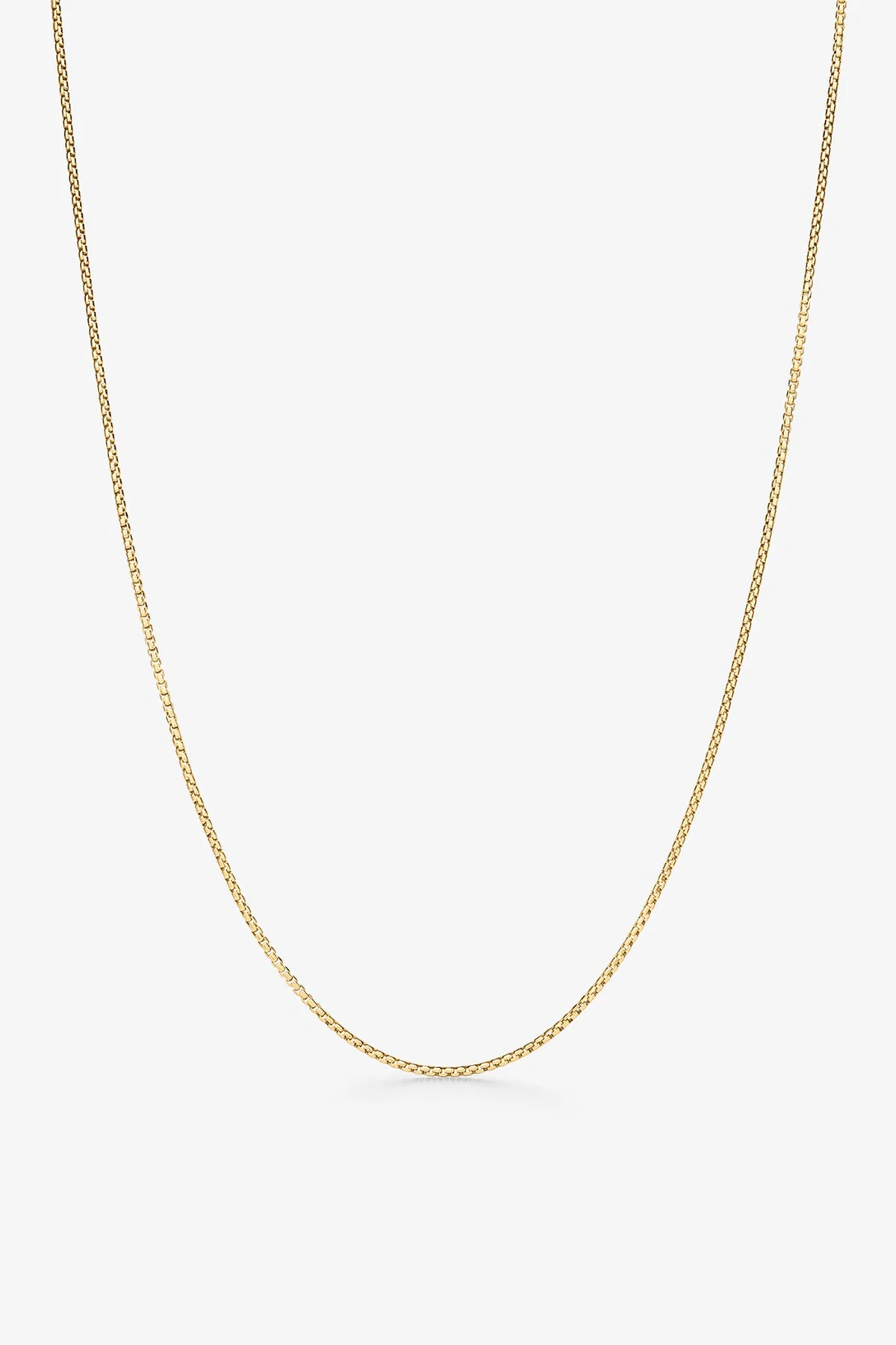ALEX MOSS | YELLOW GOLD ROUND-BOX NECKLACE 20"