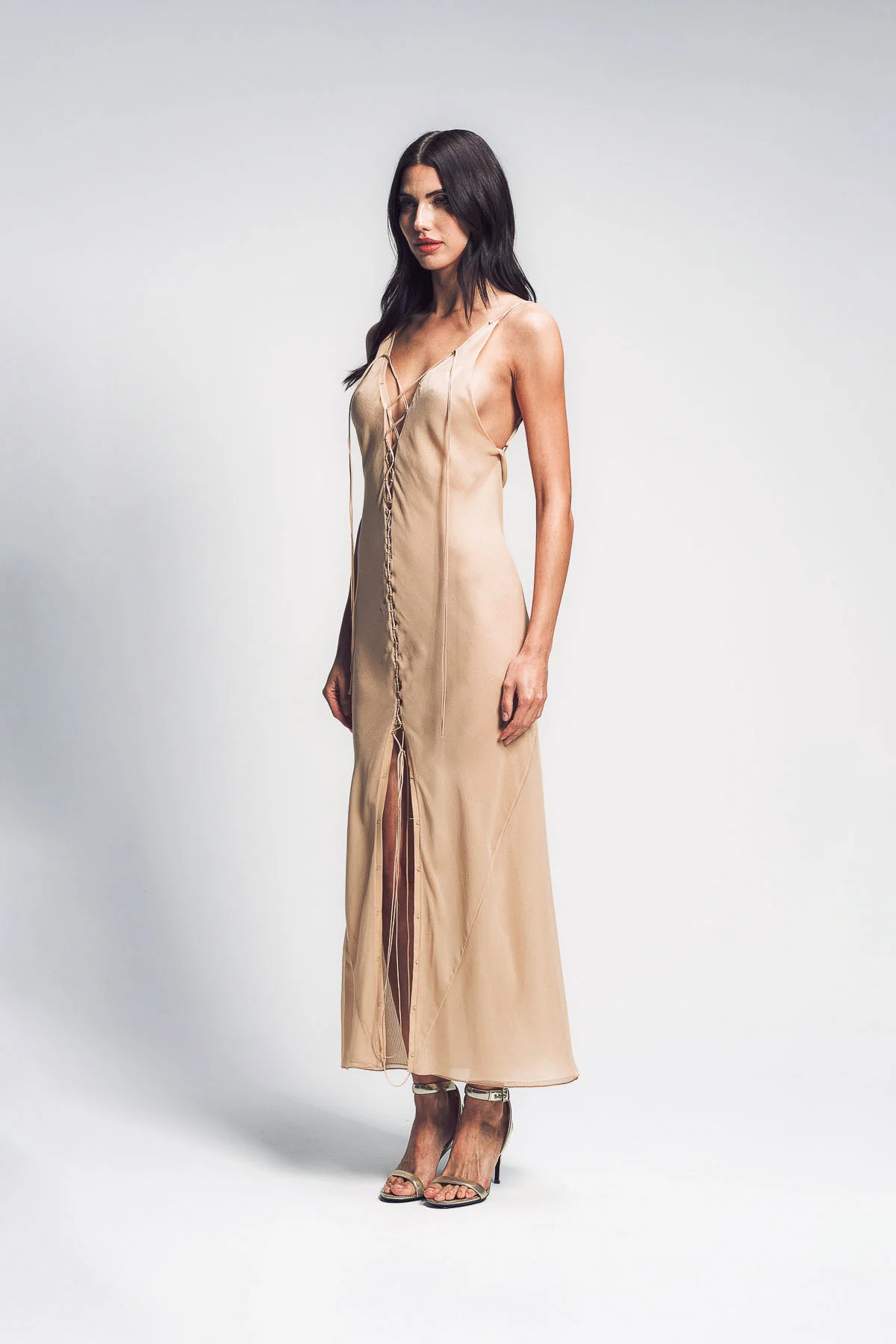 ALEXX BROWN | LACE-UP CAMISOLE DRESS - Image 3