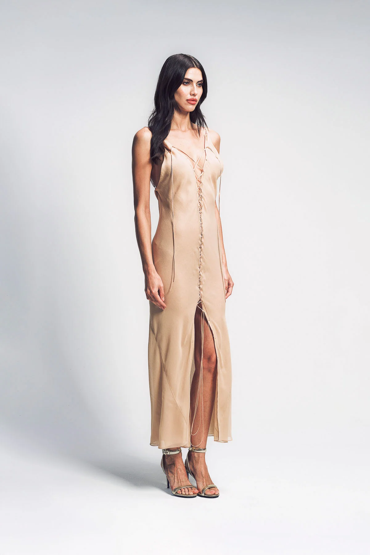 ALEXX BROWN | LACE-UP CAMISOLE DRESS - Image 5