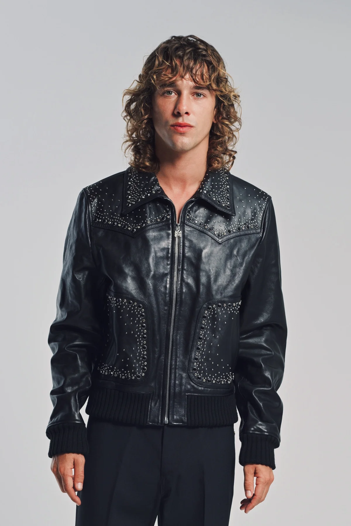 AMIRI | CRYSTAL LEATHER WESTERN JACKET - Image 2
