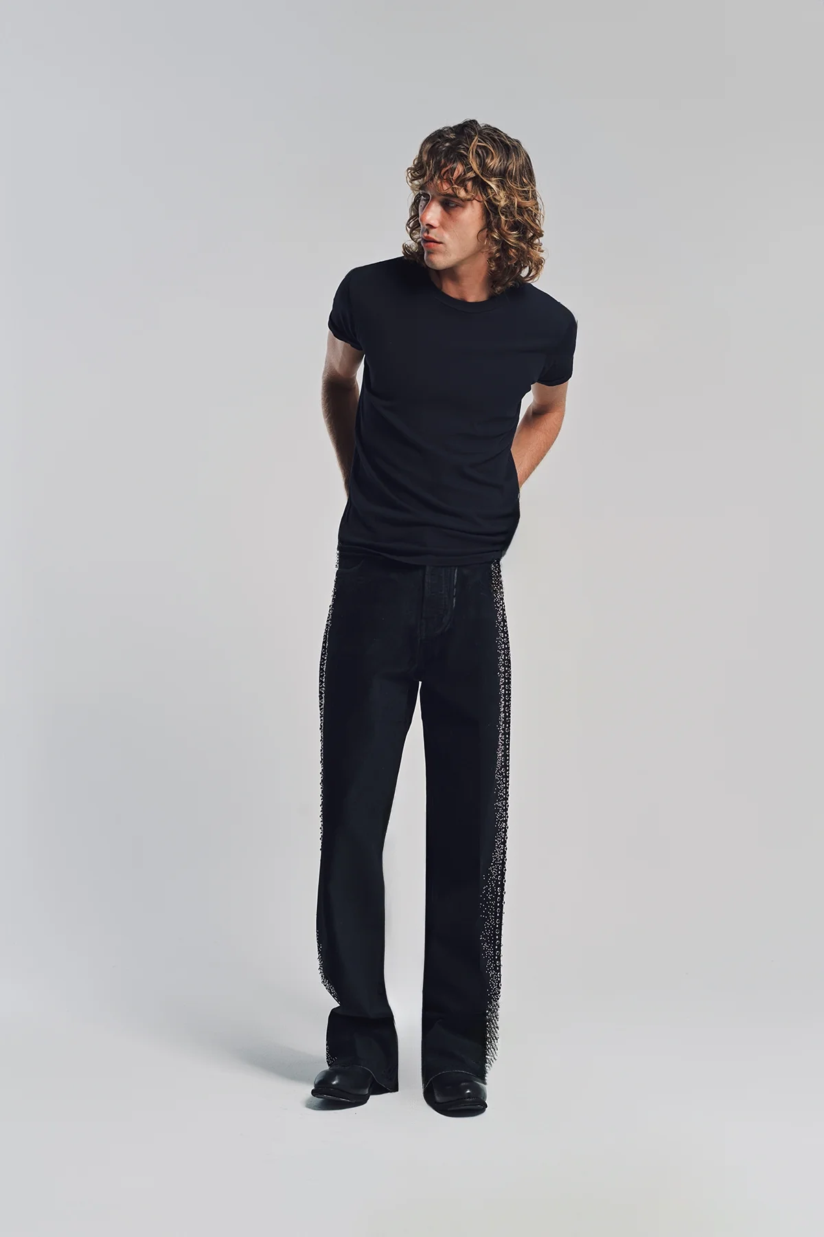 AMIRI | CRYSTAL VELVET BAGGY JEANS