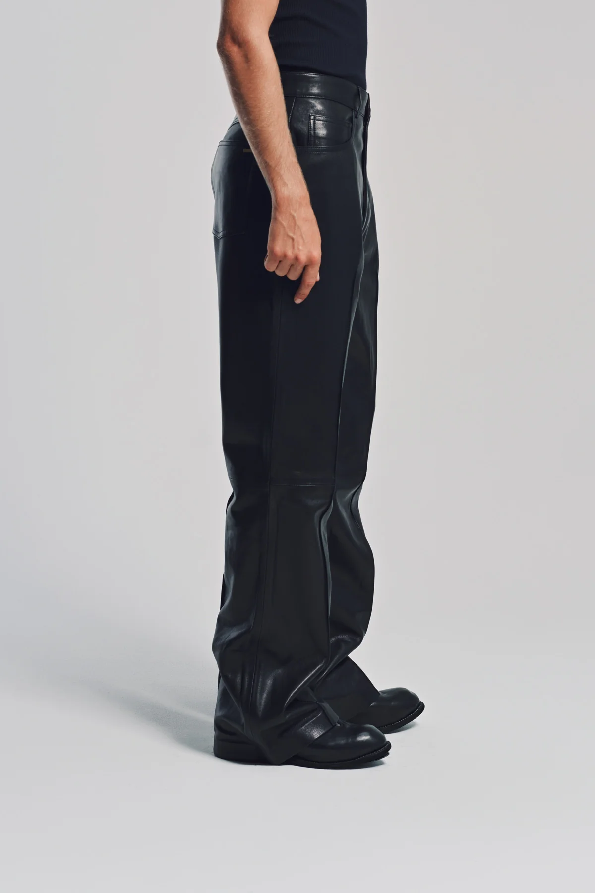 AMIRI | LEATHER BOOTCUT PANTS - Image 5