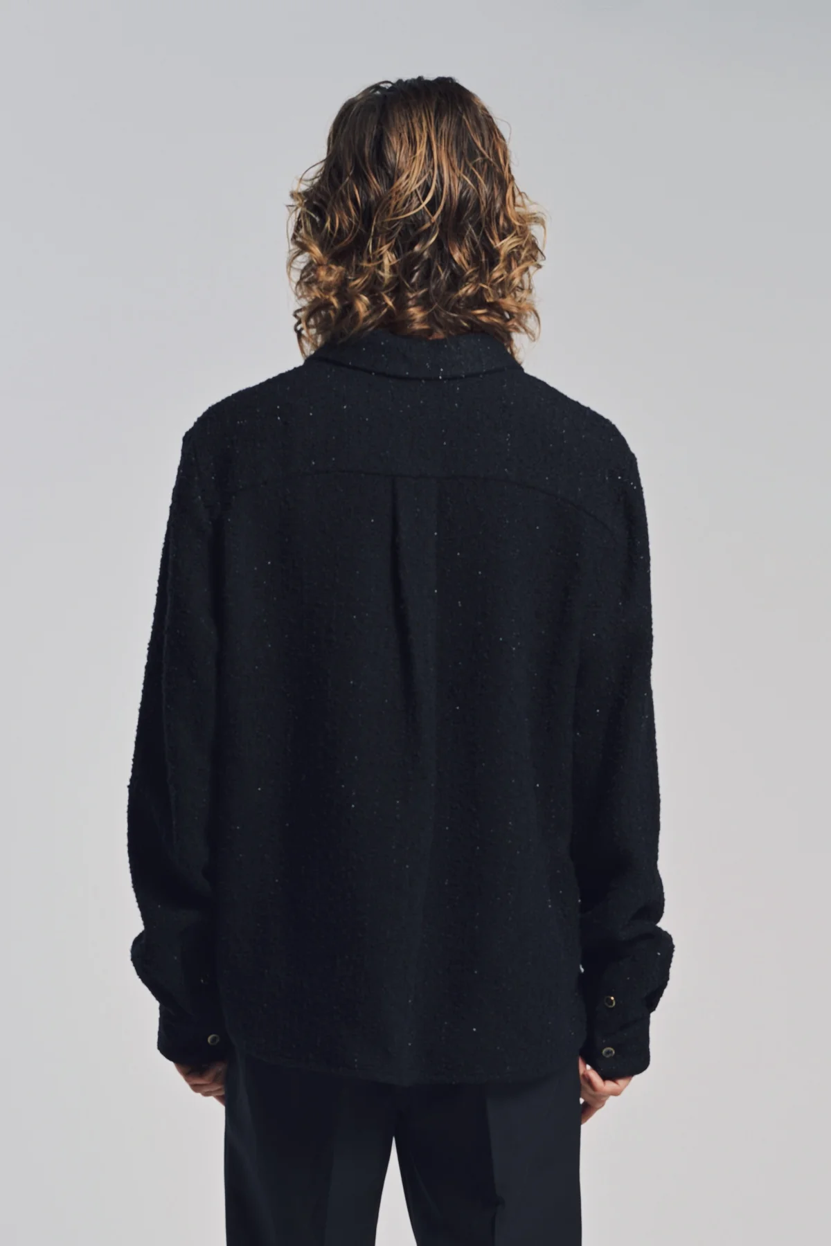 AMIRI | SHIMMER BOUCLÉ LONG SLEEVE SHIRT - Image 4