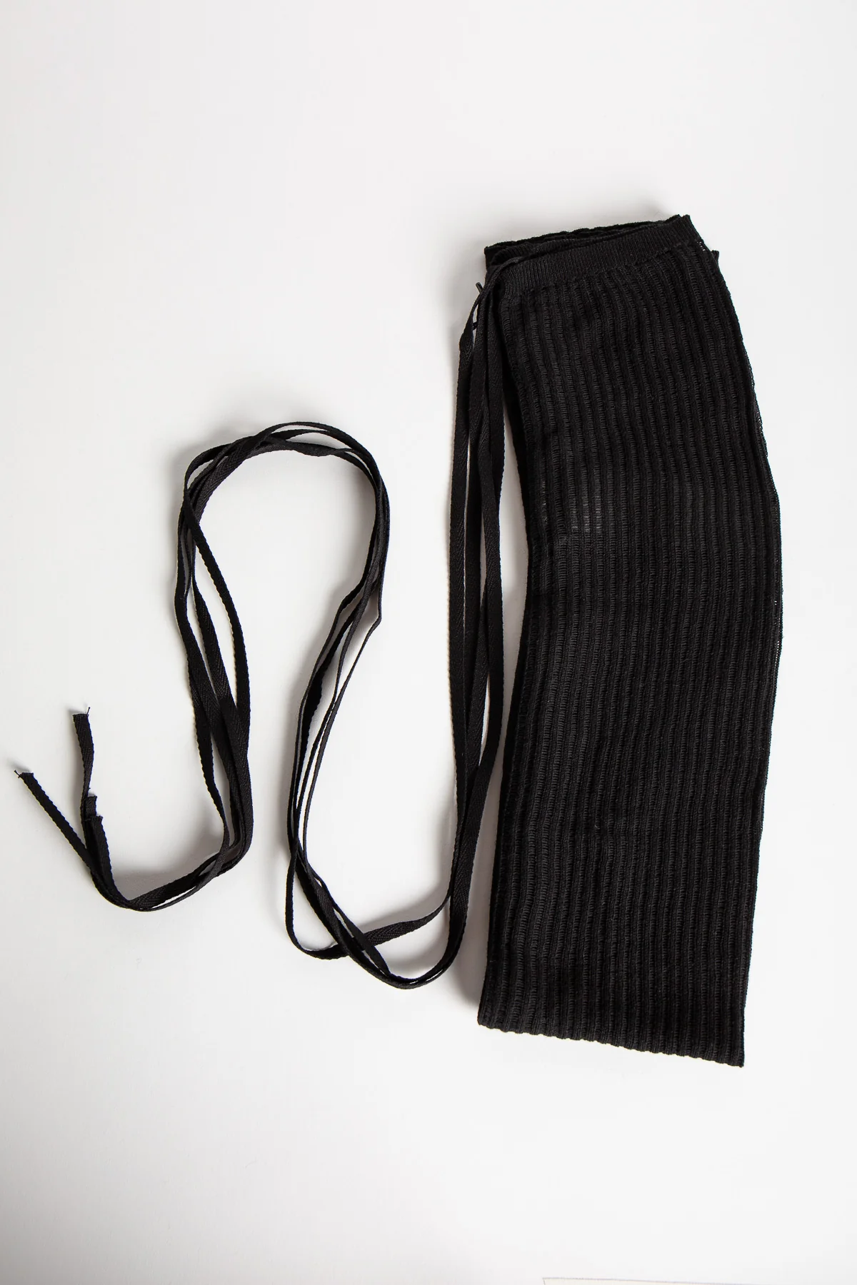 ANN DEMEULEMEESTER | BLACK ADEL OPEN RIB LEG WARMERS - Image 4