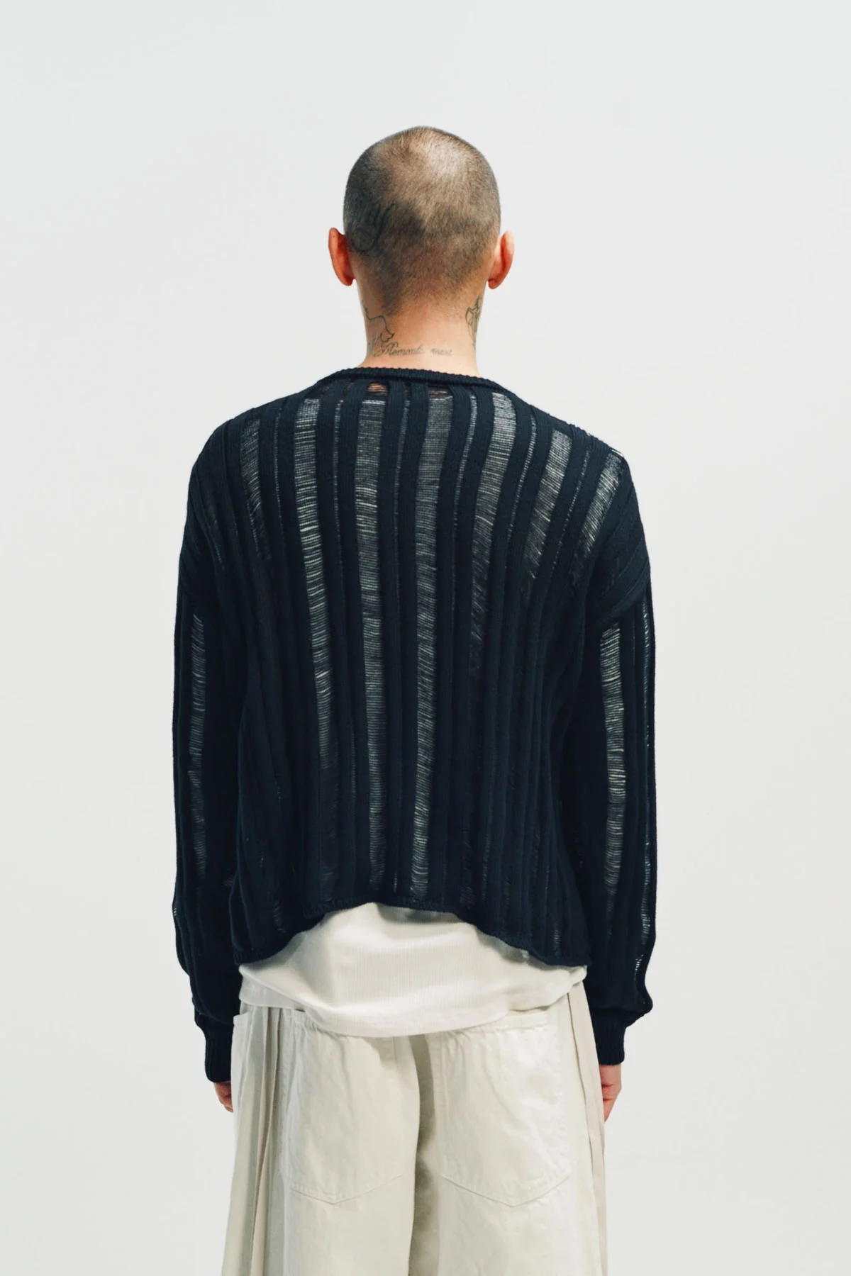 ANN DEMEULEMEESTER | DANIAL LADDER STITCH OVERSIZE SWEATER - Image 4