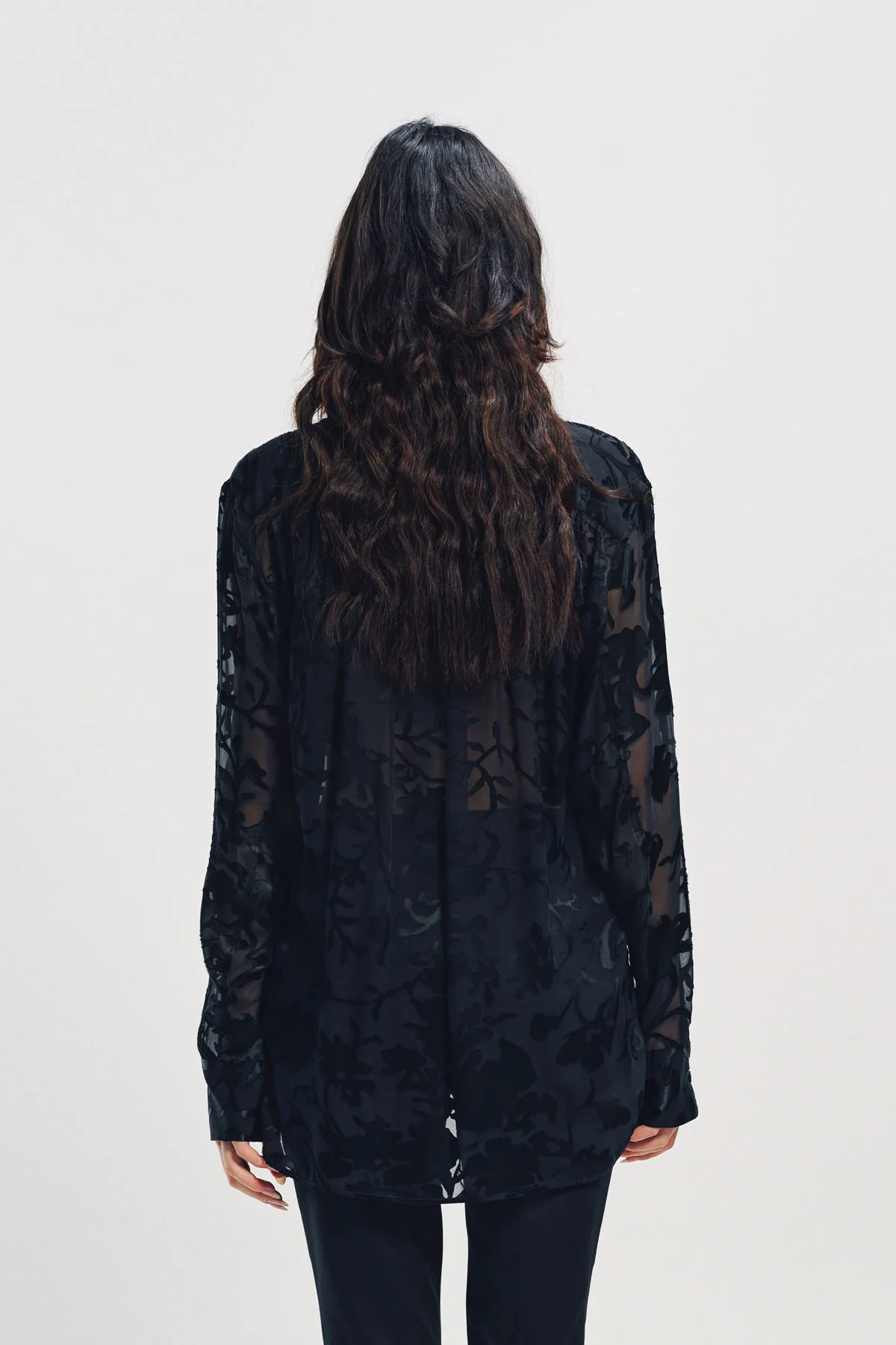 ANN DEMEULEMEESTER | DIEN STANDARD COLLAR LONG SHIRT WITH FOULARD - Image 4
