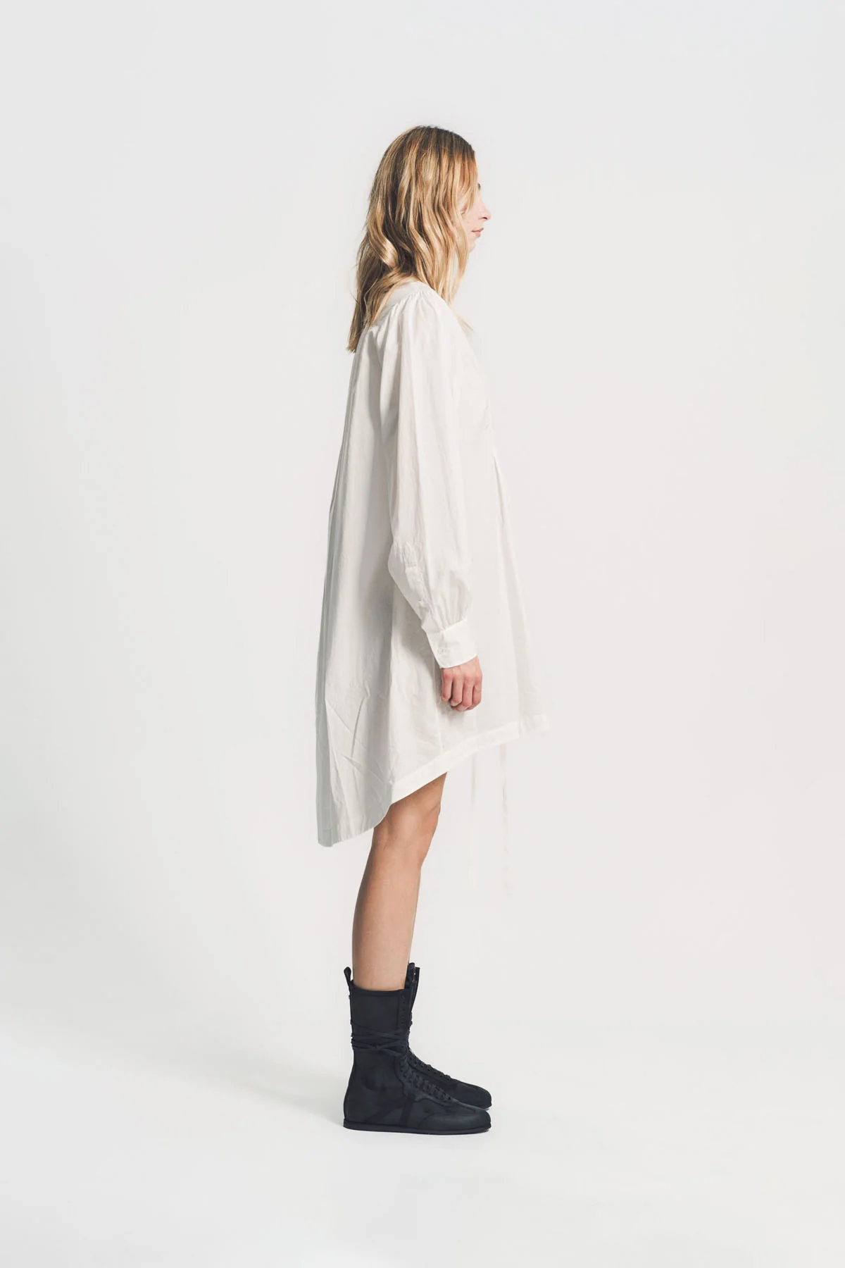 ANN DEMEULEMEESTER | DOT WRINKLED CROPPED LONG SLEEVE TOP - Image 5