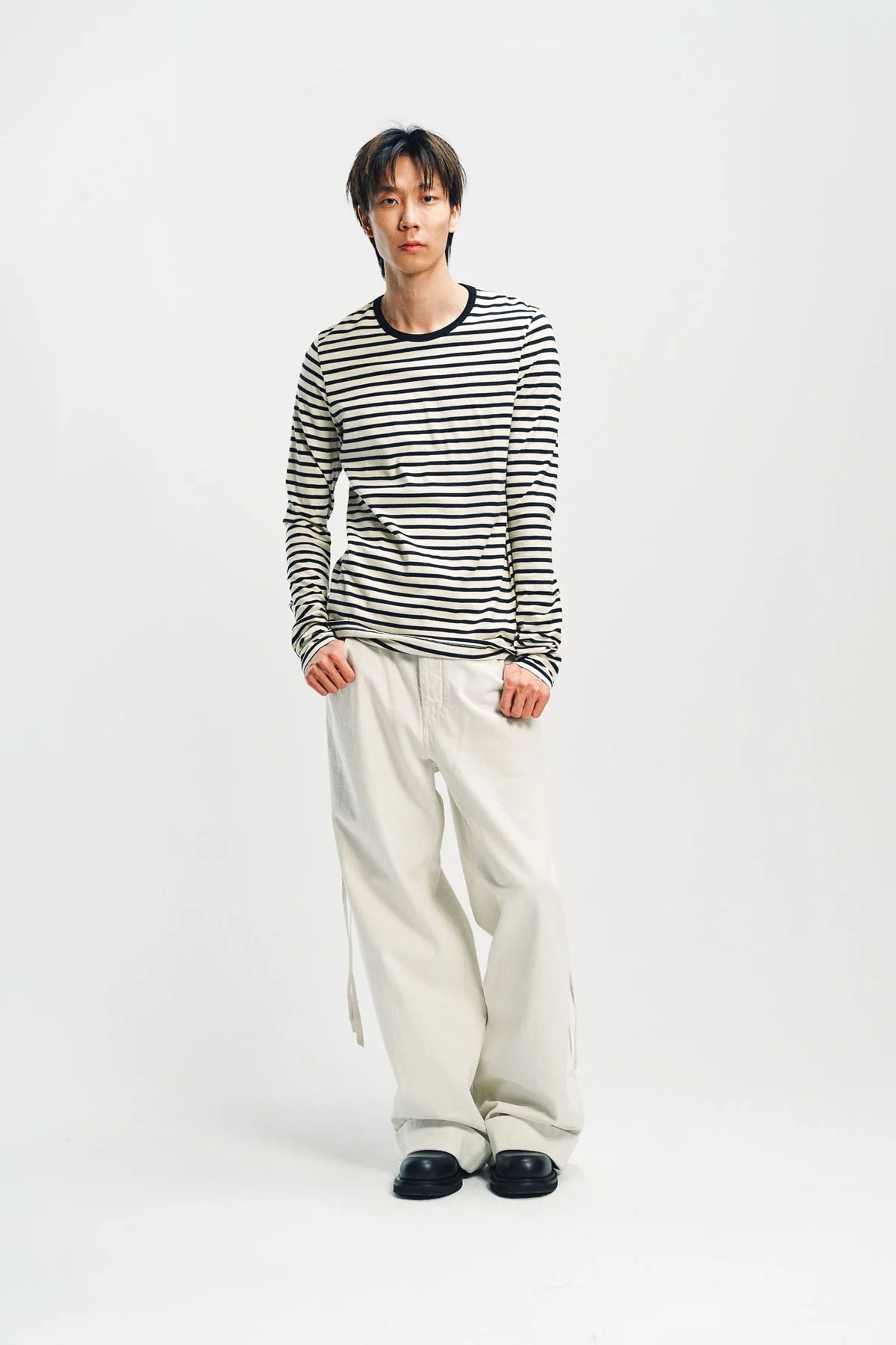 ANN DEMEULEMEESTER | GREG STRIPED LONG SLEEVE T-SHIRT