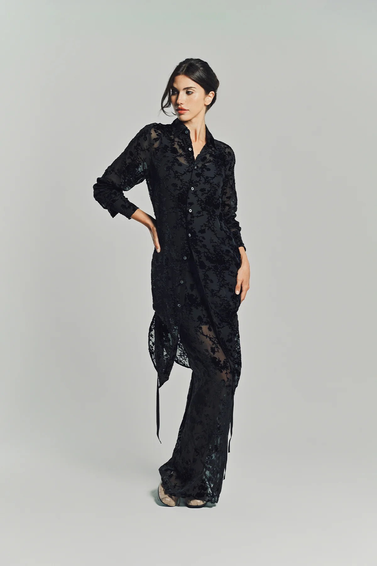 ANN DEMEULEMEESTER | RADA HIGH COMFORT DÈVORÈ SHIRT
