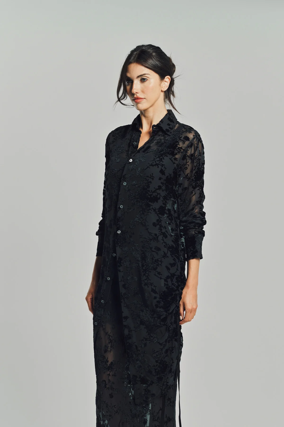 ANN DEMEULEMEESTER | RADA HIGH COMFORT DÈVORÈ SHIRT - Image 3