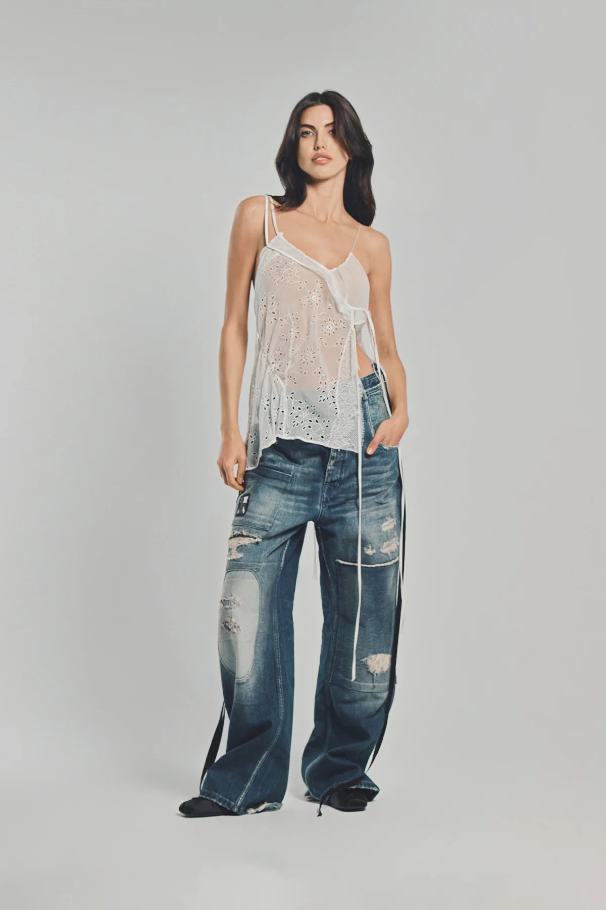 ANN DEMEULEMEESTER | VEPA RAMAGE JACQUARD SLIP TOP