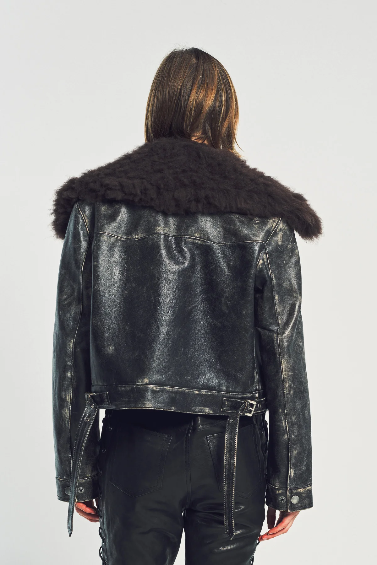 ANN DEMEULEMEESTER | WIEBKE WOOL AND SHEARLING PERFECTO JACKET - Image 4