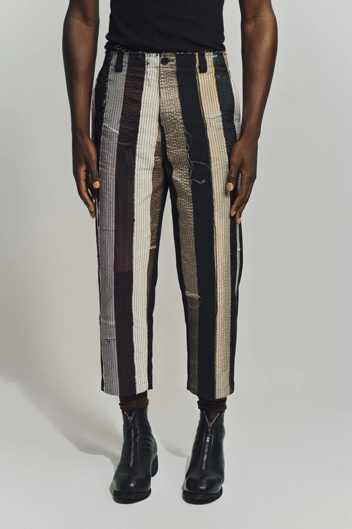 AUBERO | OFF-CUTS STRIPE PANTS - Image 2
