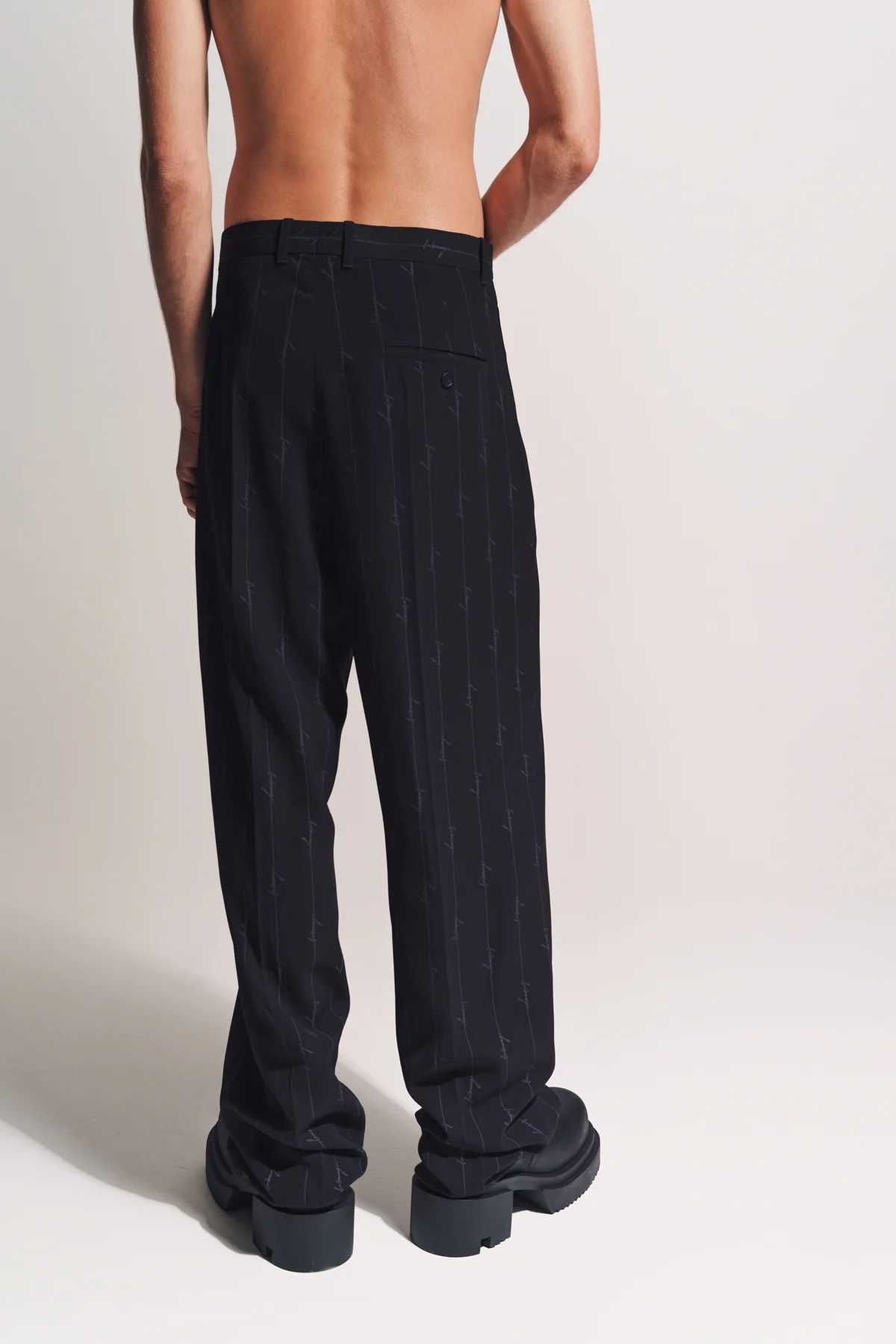 BALENCIAGA | BAGGY LOGO DRESS PANTS - Image 4