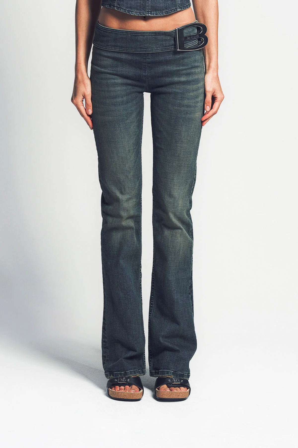 BALENCIAGA | BUCKLE BOOTCUT JEANS - Image 2