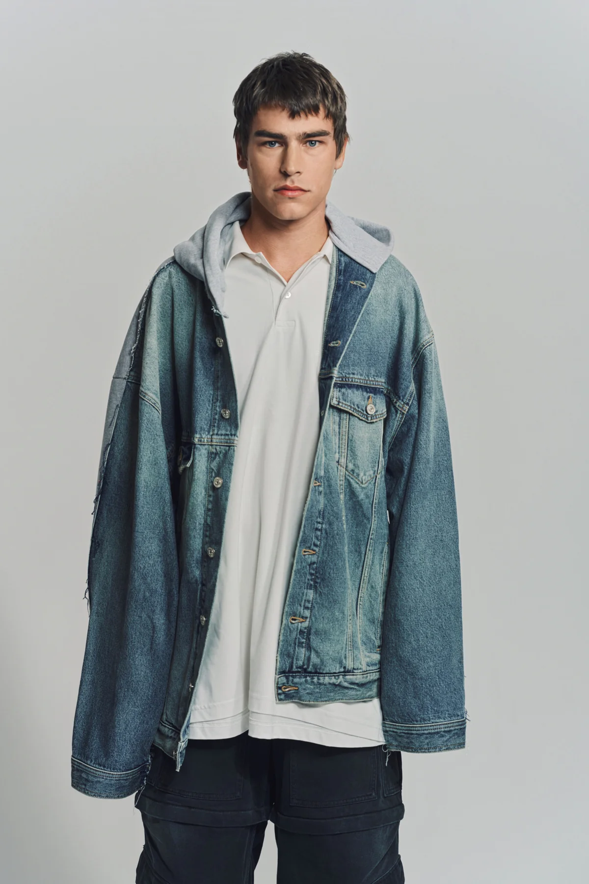 BALENCIAGA | HOODED DENIM JACKET - Image 2