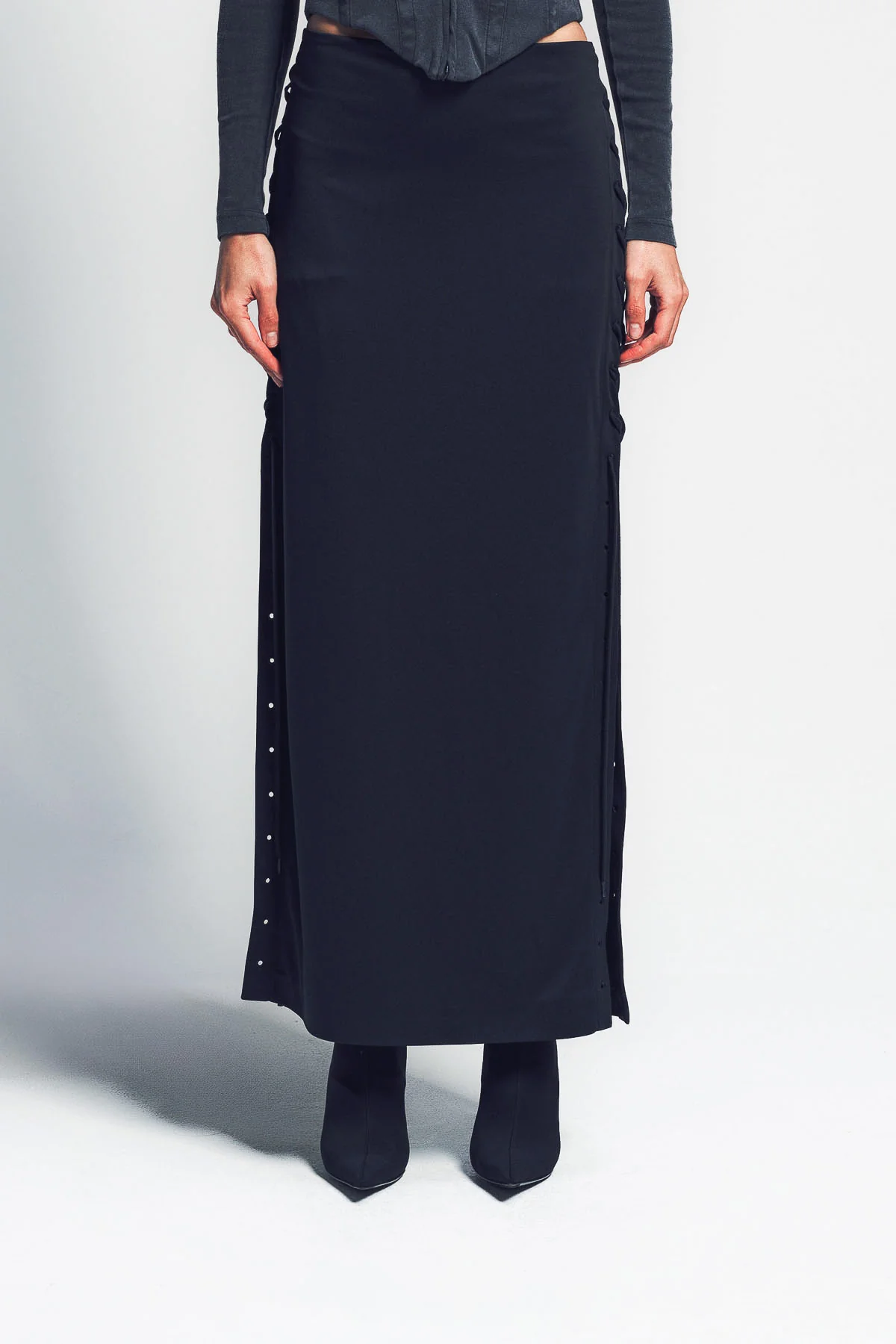 BALENCIAGA | LACE-UP MAXI SKIRT - Image 2