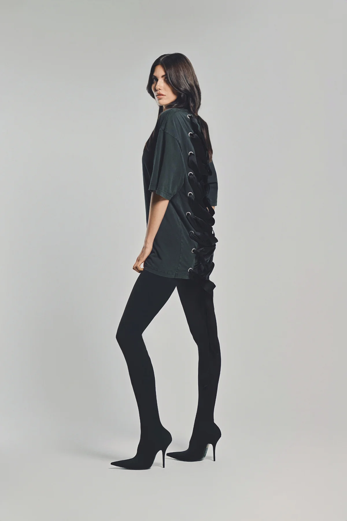 BALENCIAGA | LACE-UP T-SHIRT