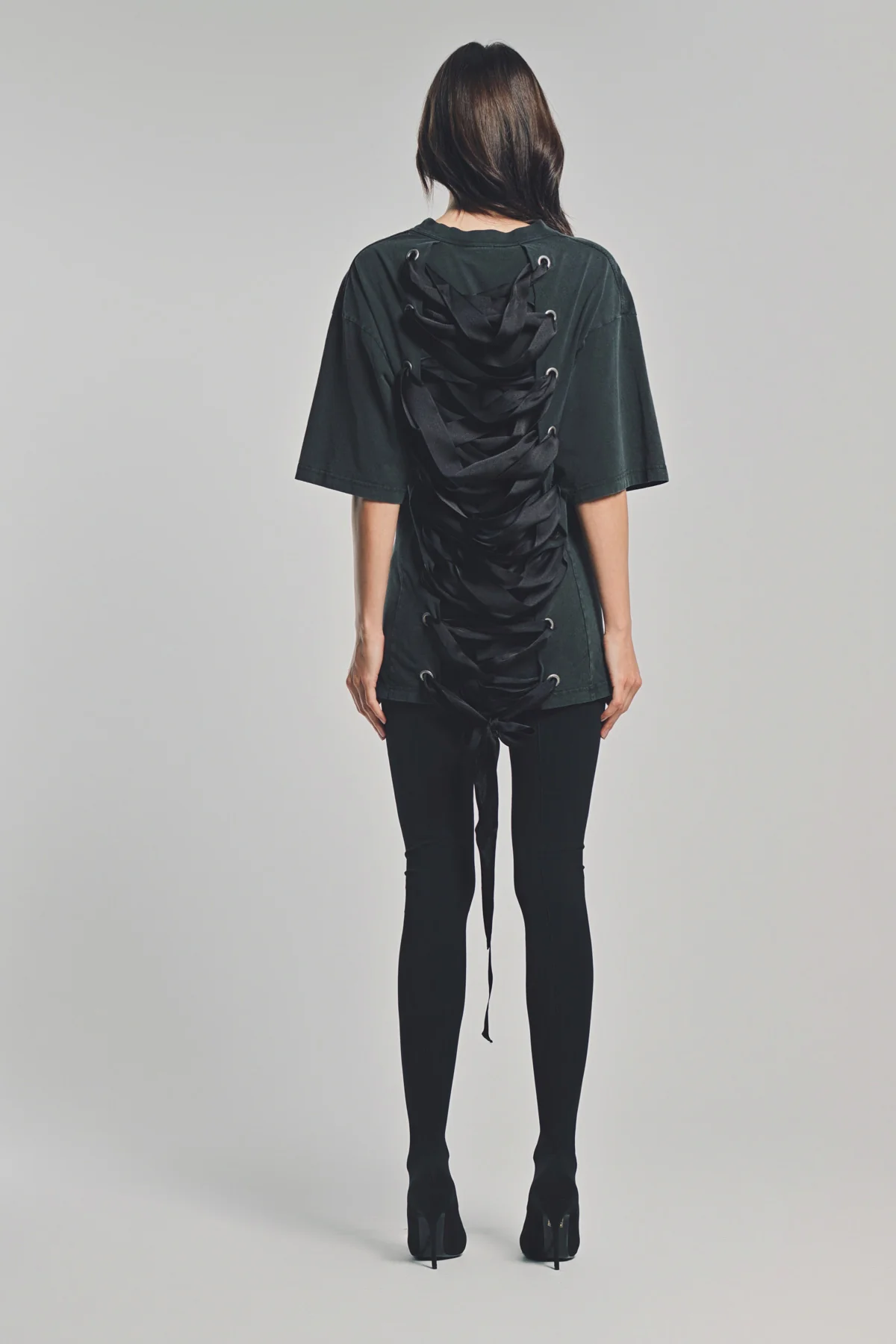 BALENCIAGA | LACE-UP T-SHIRT - Image 4