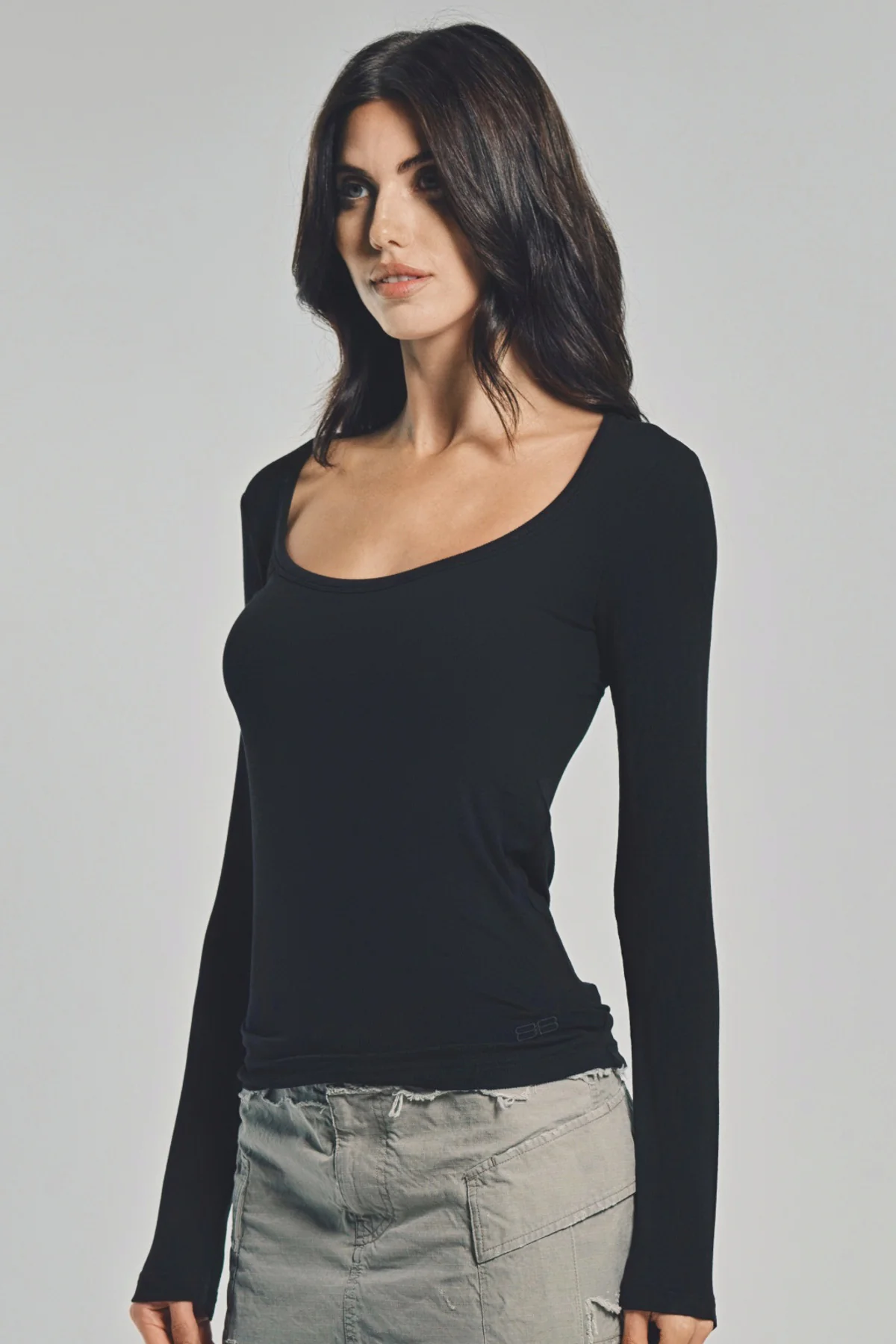 BALENCIAGA | LONG SLEEVE GARDEROBE DÉCOLLETÉ TOP - Image 3