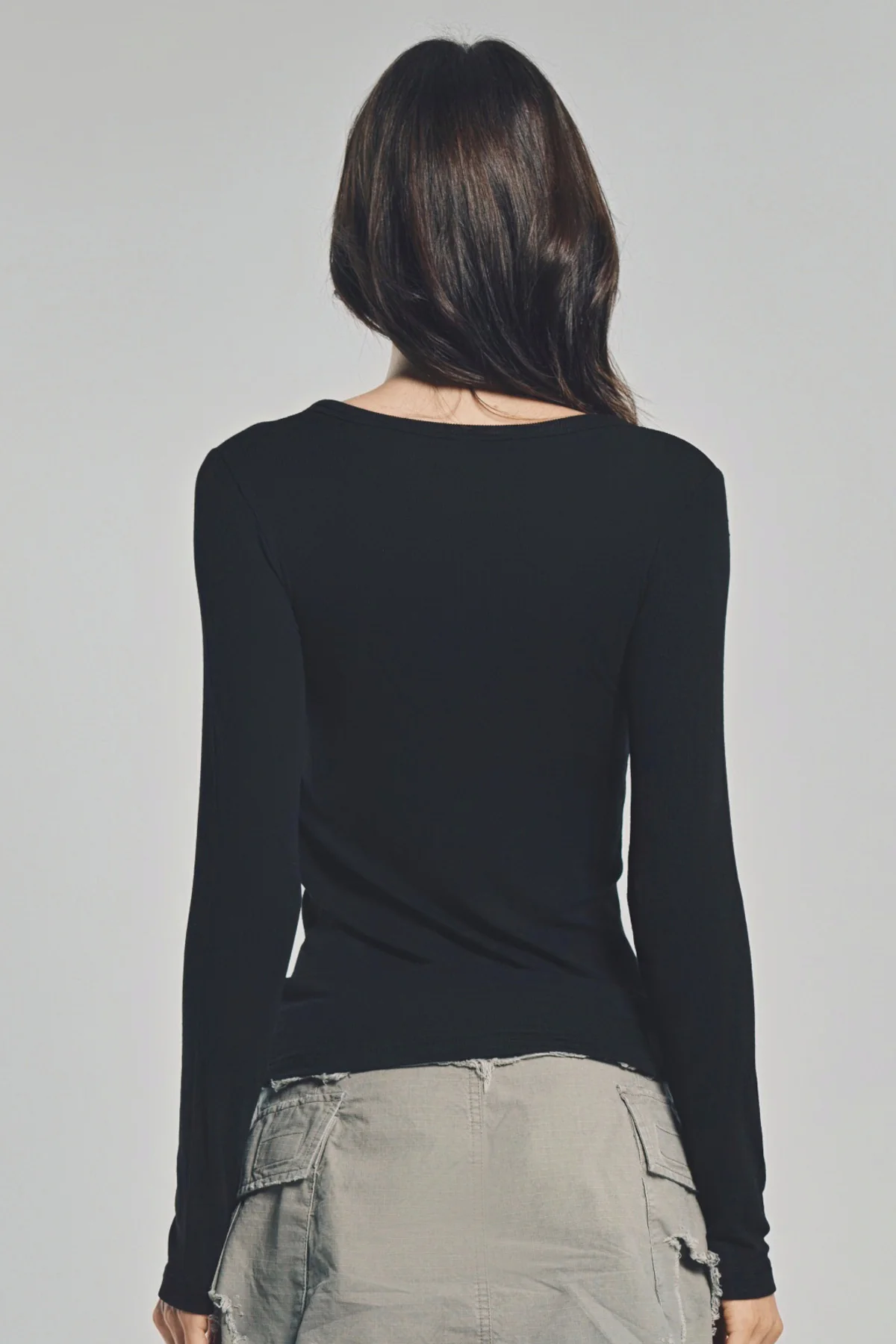 BALENCIAGA | LONG SLEEVE GARDEROBE DÉCOLLETÉ TOP - Image 4