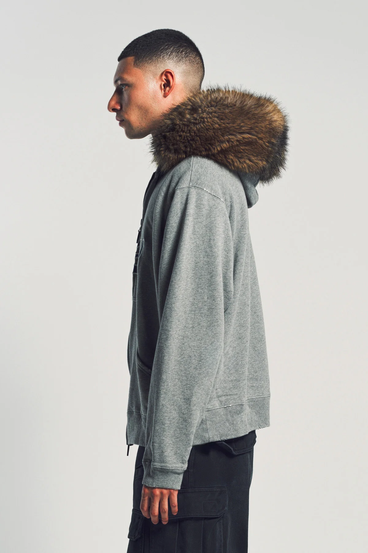 BALENCIAGA | LUXURY SCRIPT OVERSIZED ZIP-UP HOODIE - Image 3
