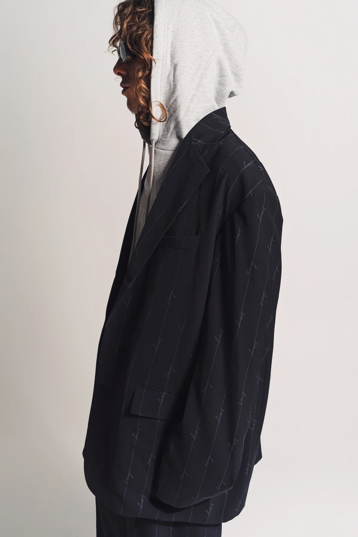 BALENCIAGA | SINGLE BREASTED LOGO BLAZER JACKET - Image 3