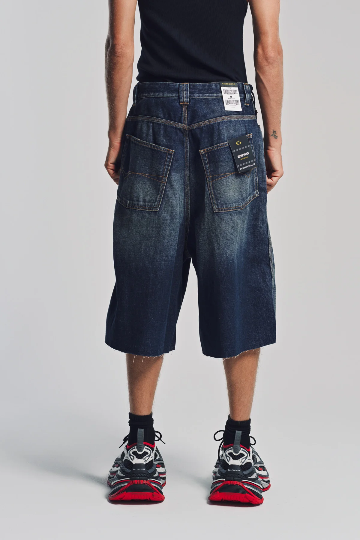 BALENCIAGA | STICKER DENIM SHORTS - Image 4