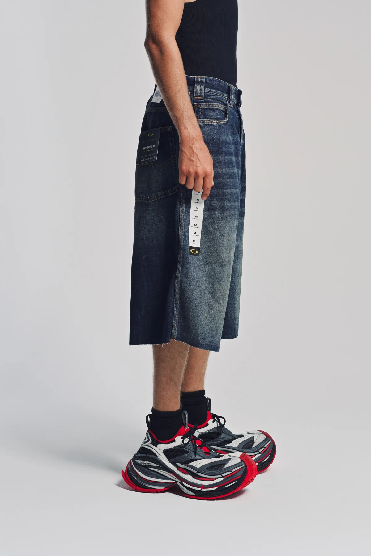 BALENCIAGA | STICKER DENIM SHORTS - Image 5