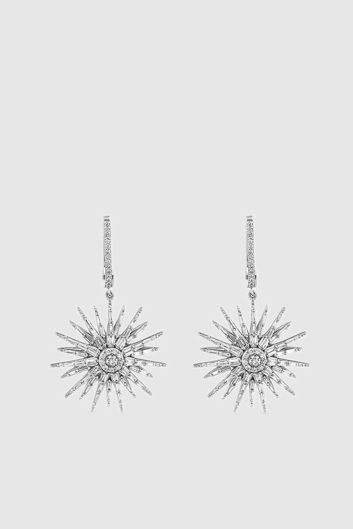 BEE GODDESS | 18K WHITE GOLD JARDIN STAR DIAMOND EARRINGS