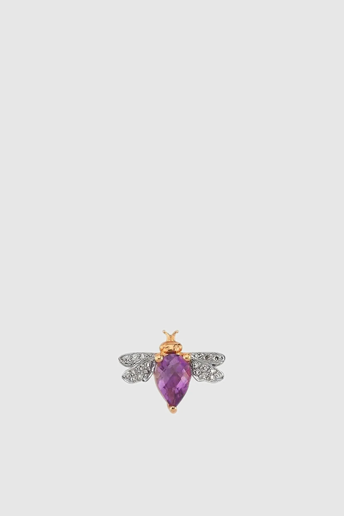 BEE GODDESS | QUEEN BEE SINGLE AMETHYST EARRING