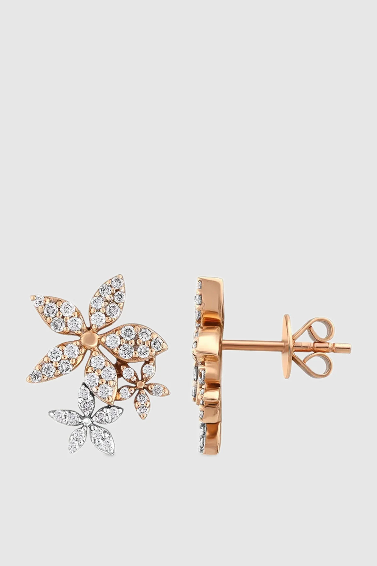 BEE GODDESS | ROSE GOLD APPLE SEED DIAMOND EARRINGS - Image 2