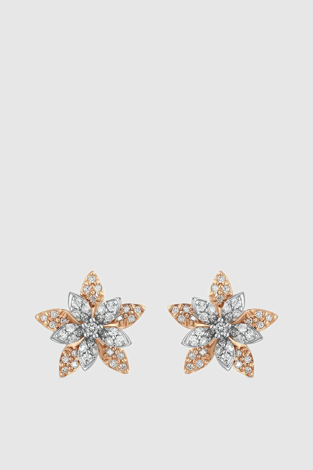 BEE GODDESS | ROSE-WHITE GOLD APPLE SEED DIAMOND EARRINGS