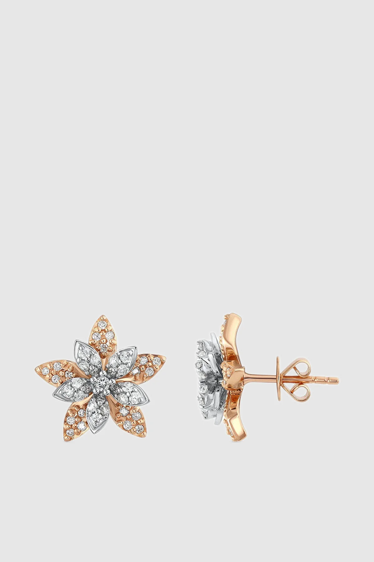 BEE GODDESS | ROSE-WHITE GOLD APPLE SEED DIAMOND EARRINGS - Image 2