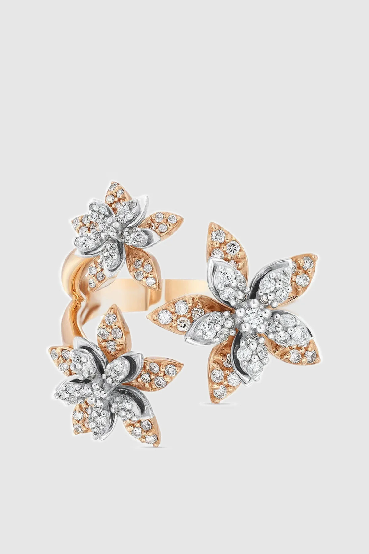 BEE GODDESS | ROSE-WHITE GOLD APPLE SEED DIAMOND RING - Image 2